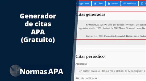 generados de citas|Generador gratuito de citas APA